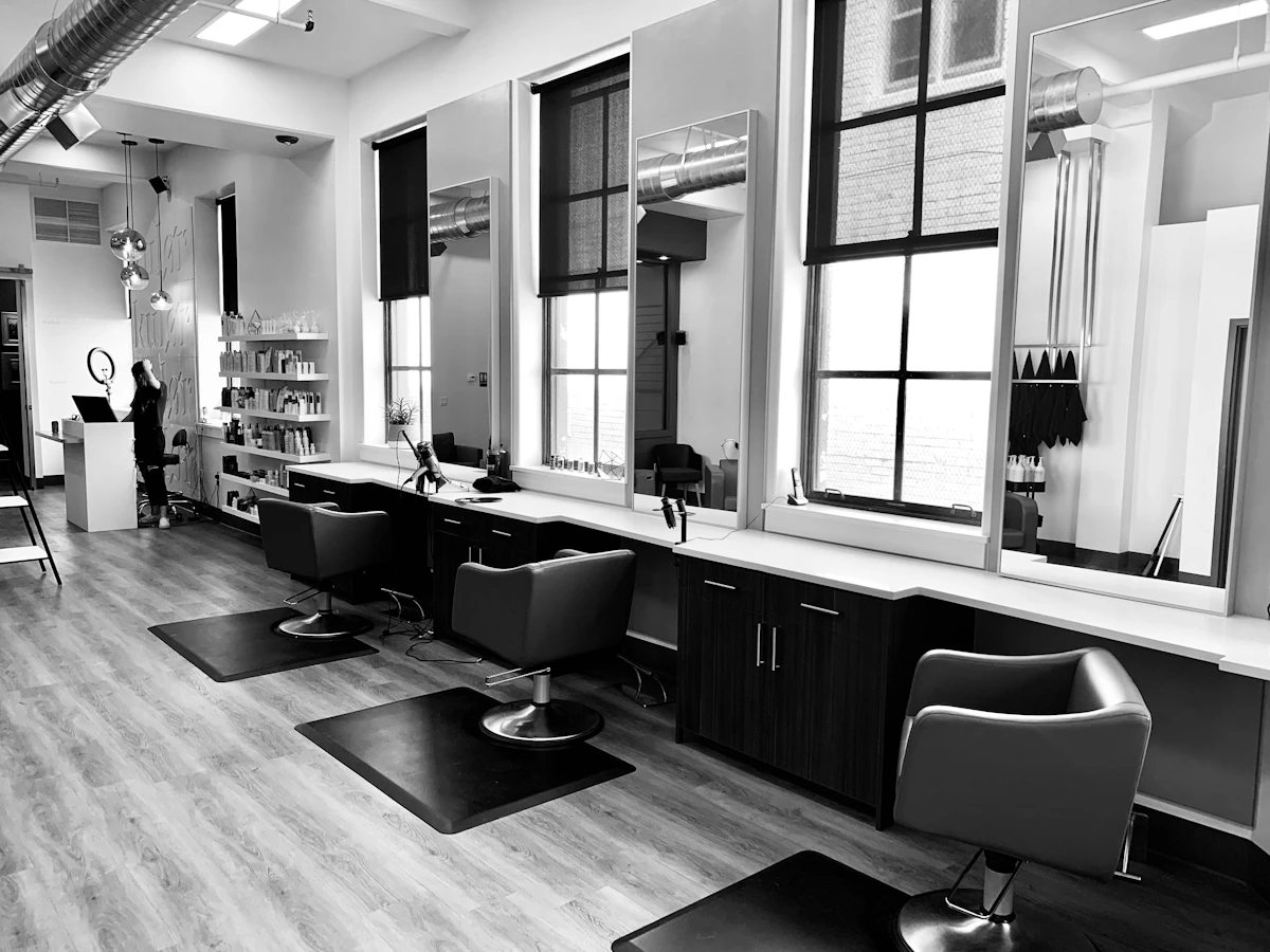 Professional hair treatment in a luxury salon setting