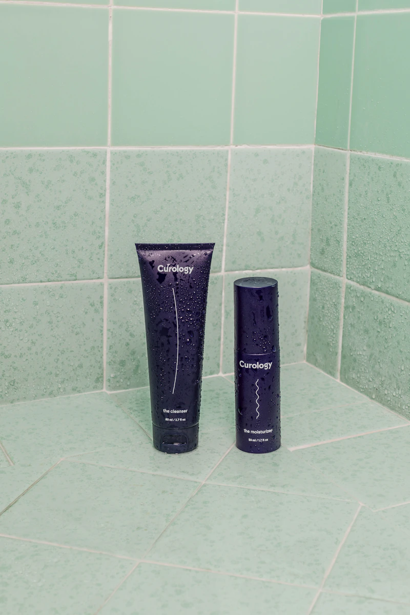 Gel cleanser in frosted glass bottle